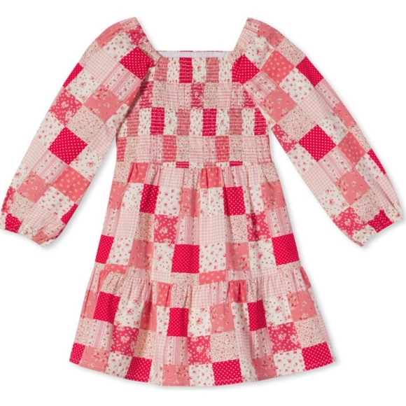 Classic Prep Other - Classic Prep girls LS Hattie Dress love patchwork print sz 14 NWT smocked floral